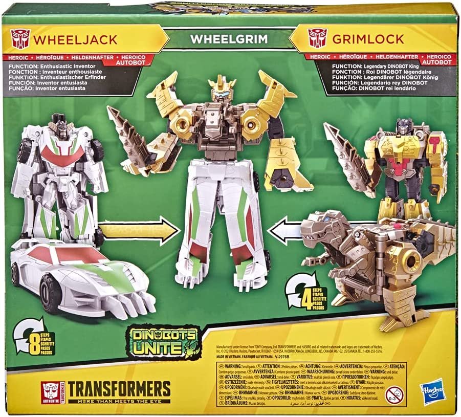 Transformers Bumblebee Cyberverse Adventures Dinobots Unite Toys Dino Combiners Wheelgrim 2-Pack Action Figures, Ages 6 and Up, 4.5-inch