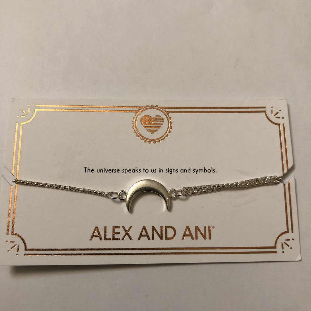 Alex and Ani Women's Pull Chain Bracelet Moon, Sterling Silver