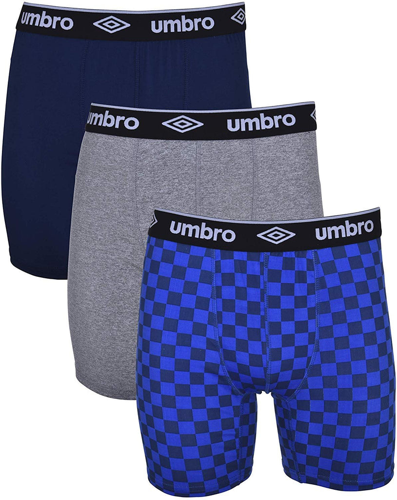 Umbro Mens Performance Underwear - 3-Pack Stretch Performance Boxer Briefs Training Breathable Athletic Fit No Fly