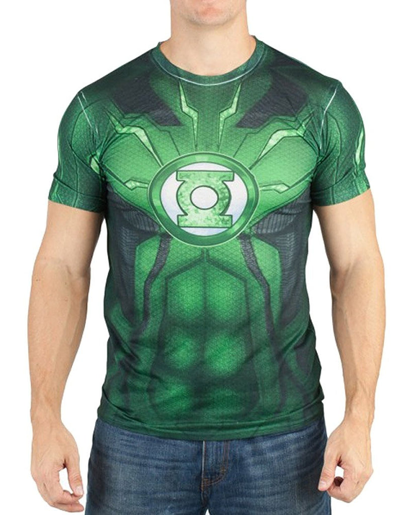 Bioworld DC Comics Mens Green Lantern Suit Up Sublimated Costume T-Shirt (Small)
