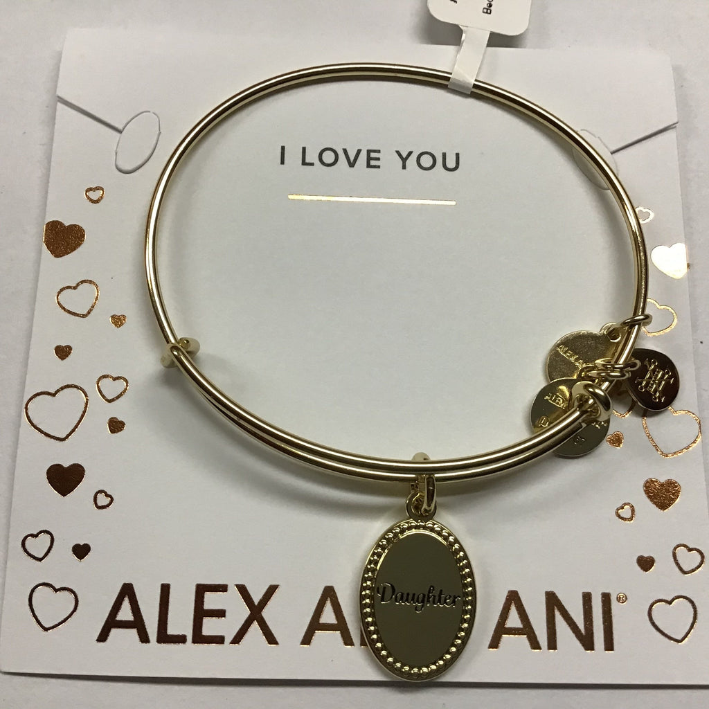 Alex and Ani Because I Love You Daughter IV EWB, SAG, Shiny Antique Silver, Expandable (A20BILY04SAG)