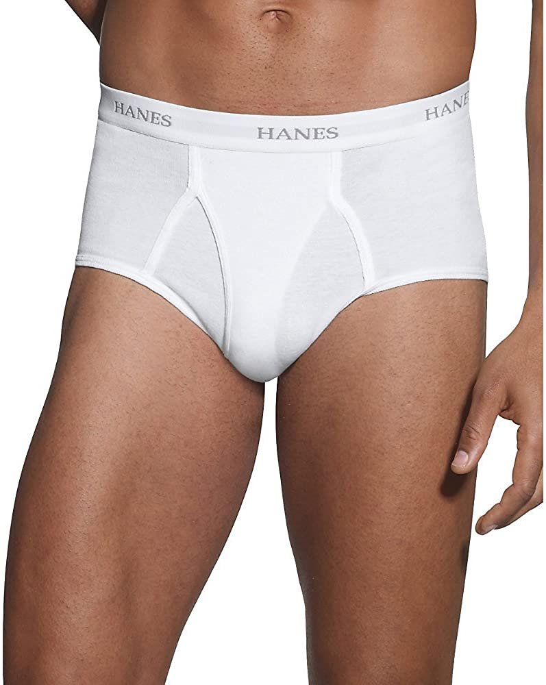 Hanes Men's Cotton White Briefs with Comfort Flex Waistband (Pack of 6)