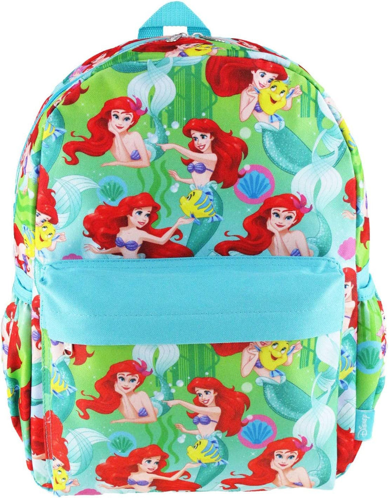 Disney's The Little Mermaid 16 inch All Over Print Deluxe Backpack With Laptop Compartment