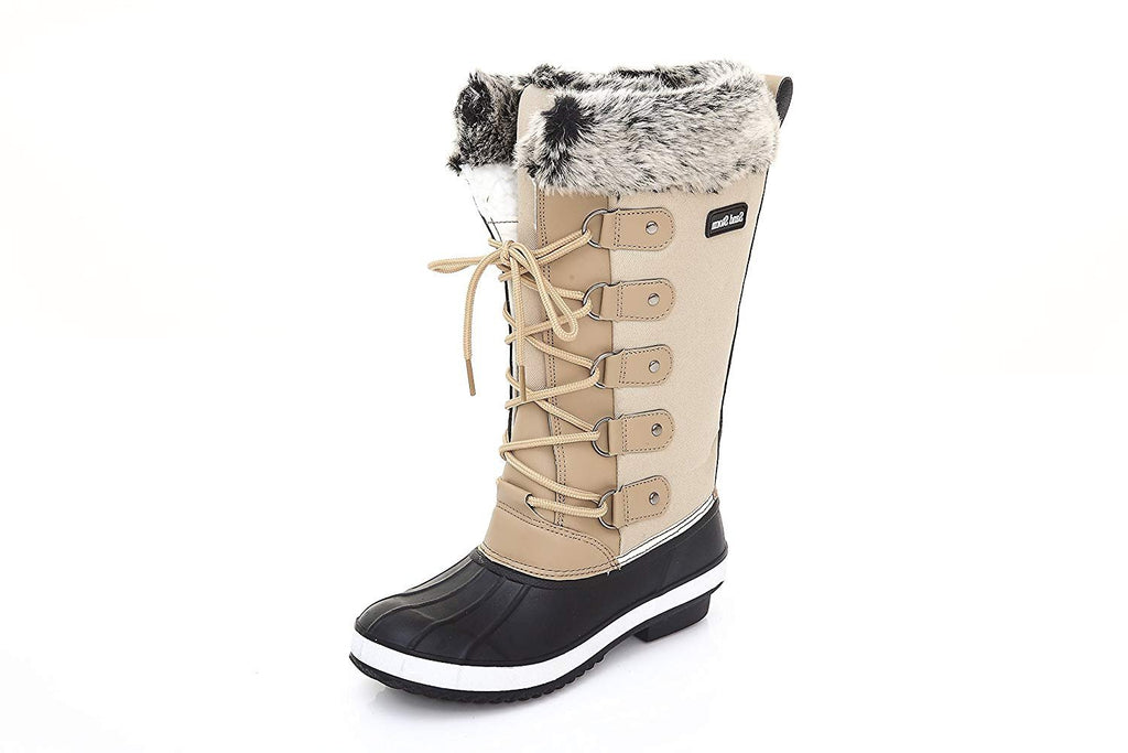 Sand Storm Womens Winter Snow Boots Tall - Insulated Lace-up Closure Comfortable Weatherproof