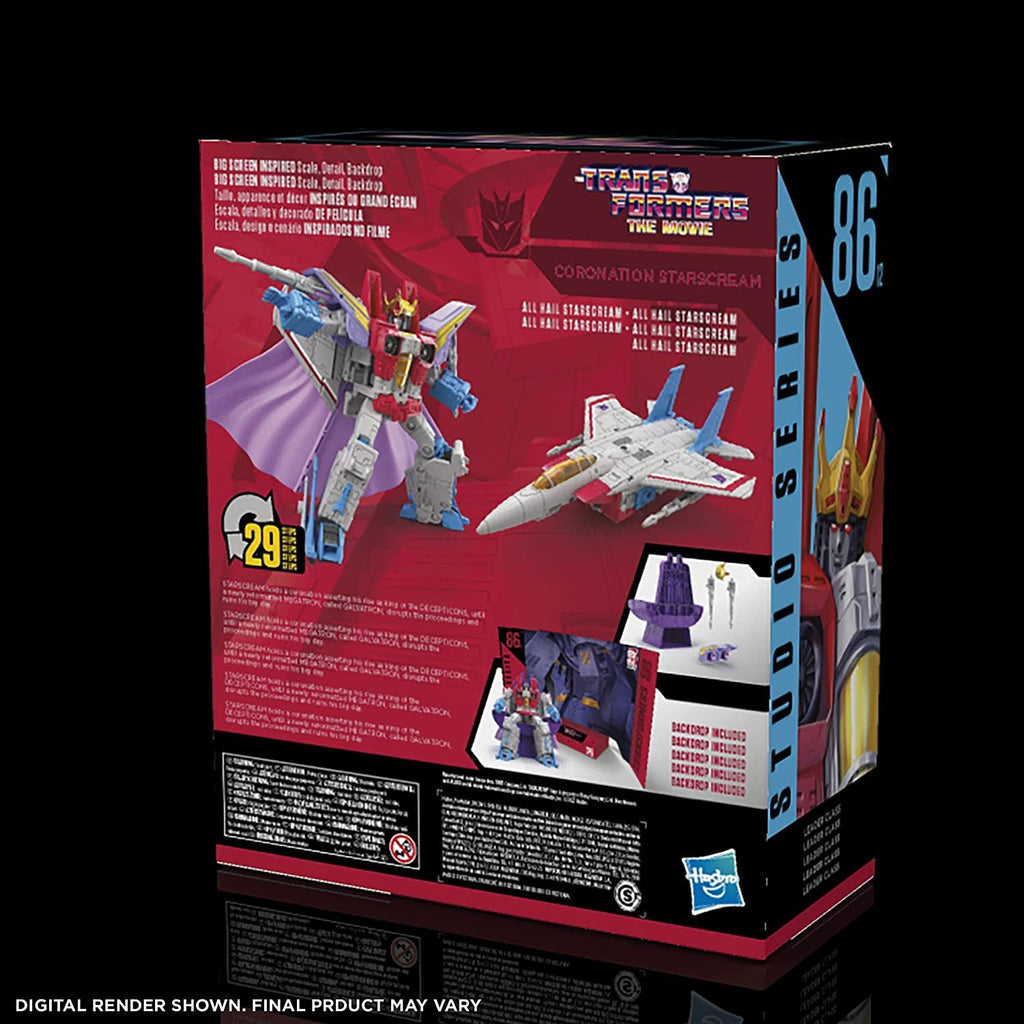 Transformers Studio Series 86-12 Leader Class The Transformers: The Movie 1986 Coronation Starscream Action Figure, Ages 8 and Up, 8.5-inch