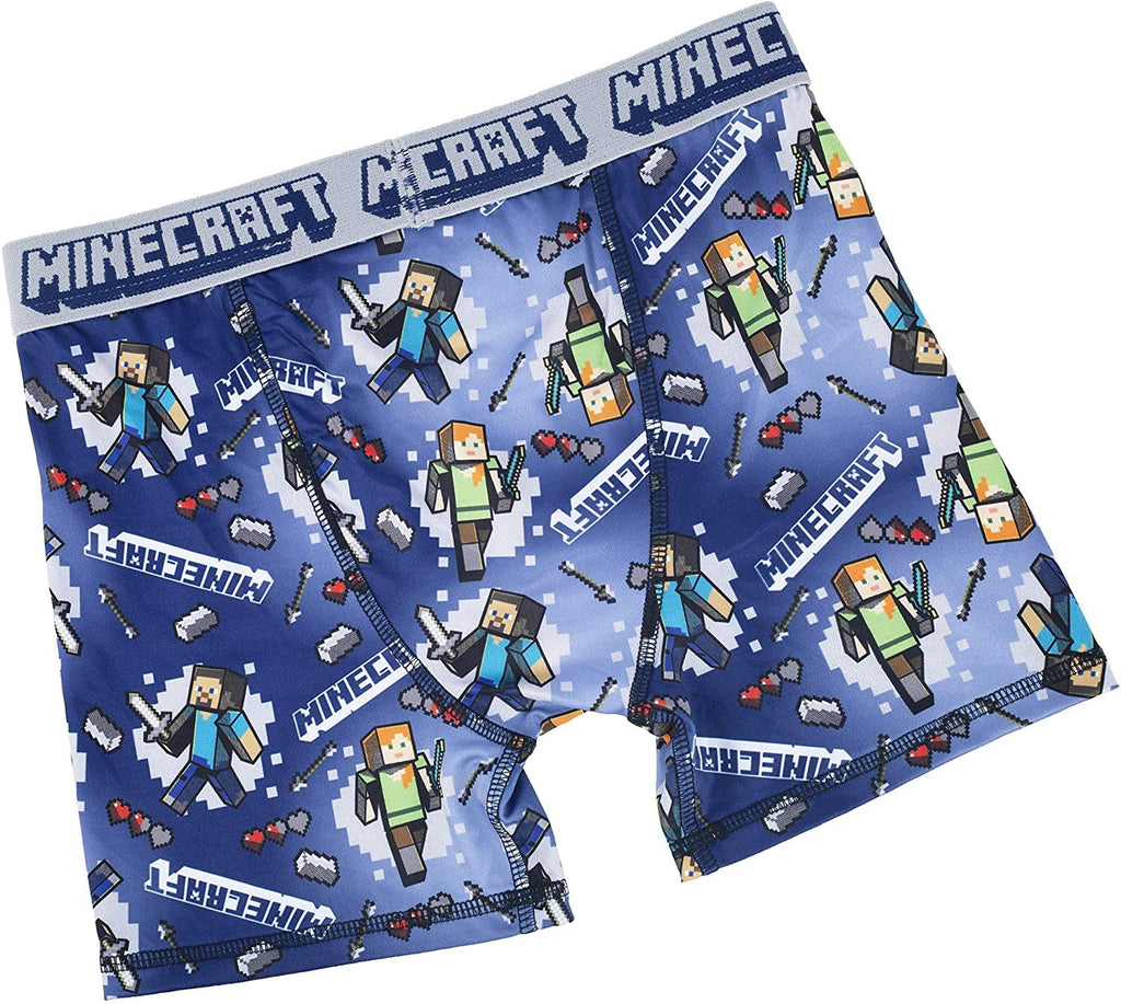 Minecraft Boys Athletic Boxer Briefs - 4-Pack Underwear Spandex Comfortable (6)