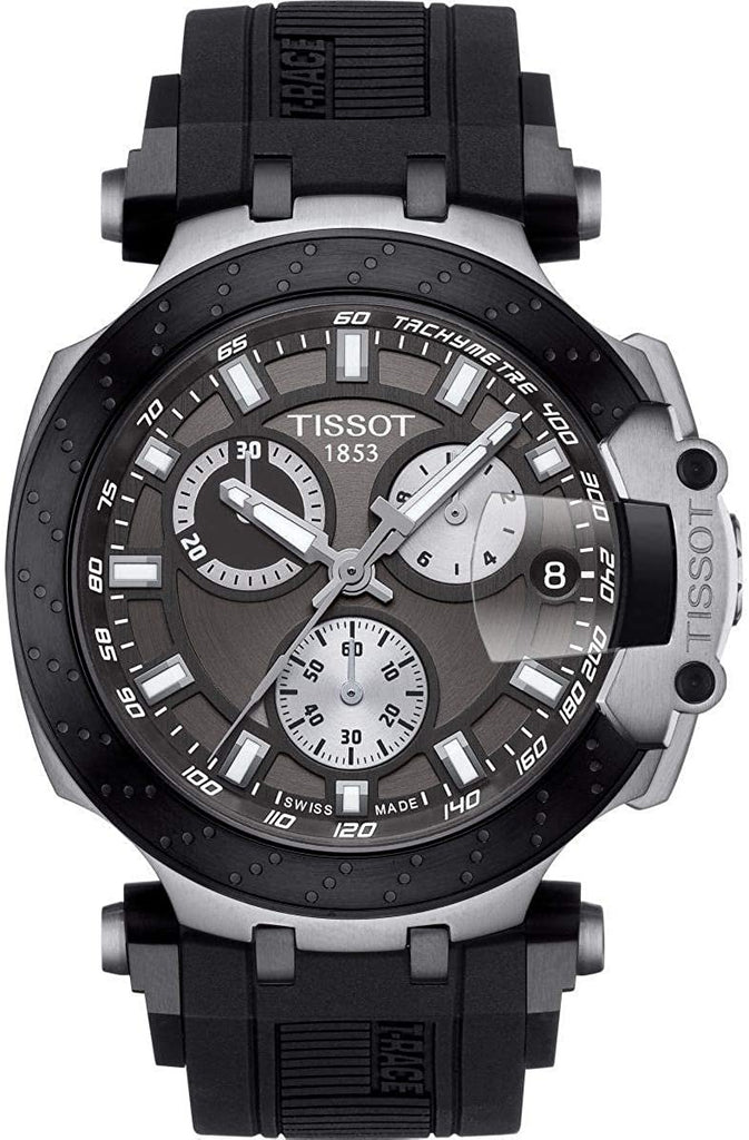 Tissot Men's T-Race Chrono Quartz Stainless Steel Swiss Silicone Strap, Black, 22 Casual Watch (Model: T1154172706100)