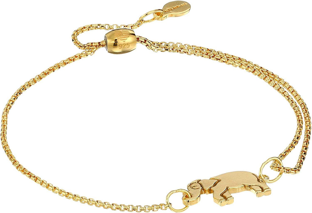 Alex and Ani Women's Elephant Pull Chain Bracelet, 14kt Gold Plated, Expandable