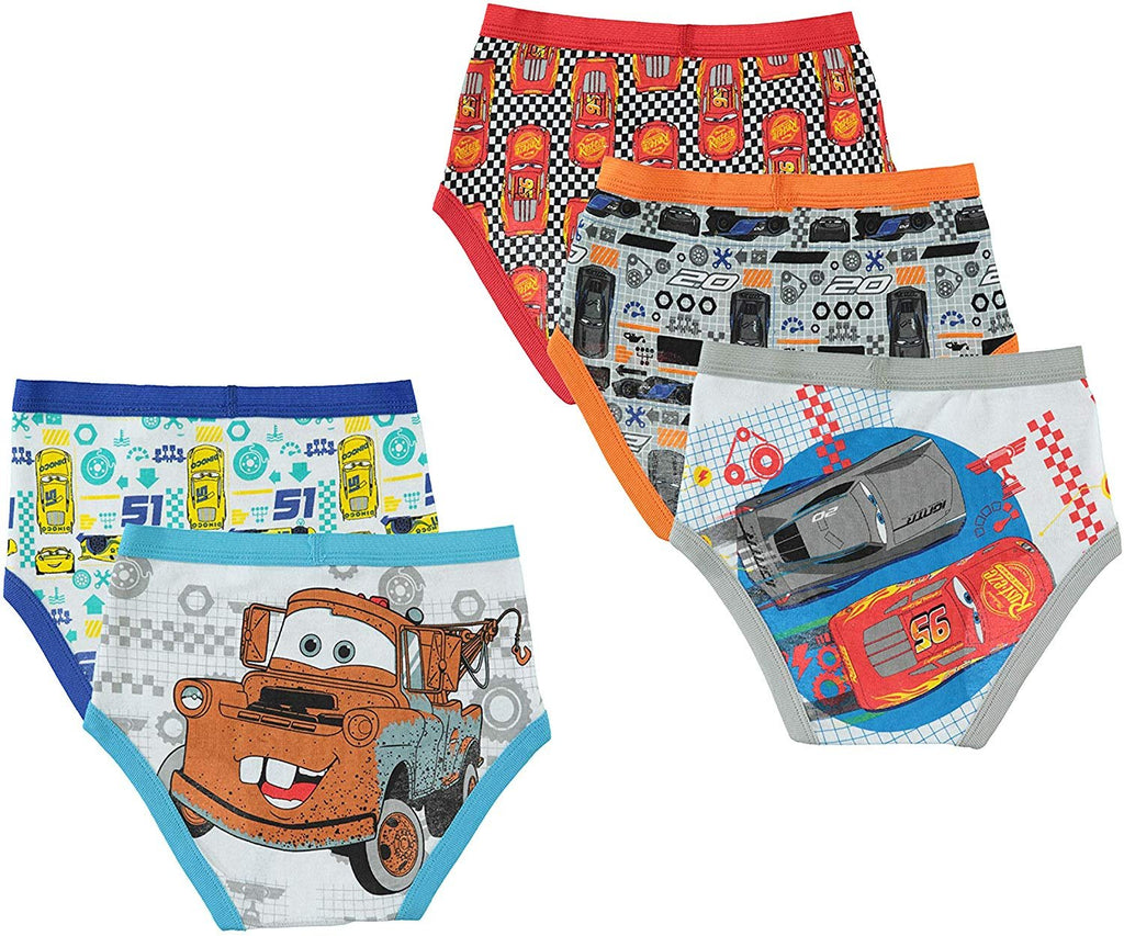 Disney Little Boys' Cars 5-Pack Brief, Colors and Prints may Vary