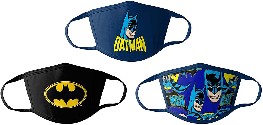 Licensed Adults Unisex Cloth Face Masks Pack of 3 Friends, Batman, Scooby Doo, Wonder Woman Washable Reusable Non-Medical