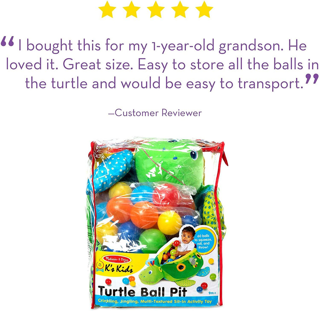 Melissa & Doug Turtle Ball Pit (Baby Toy, 60 Balls)