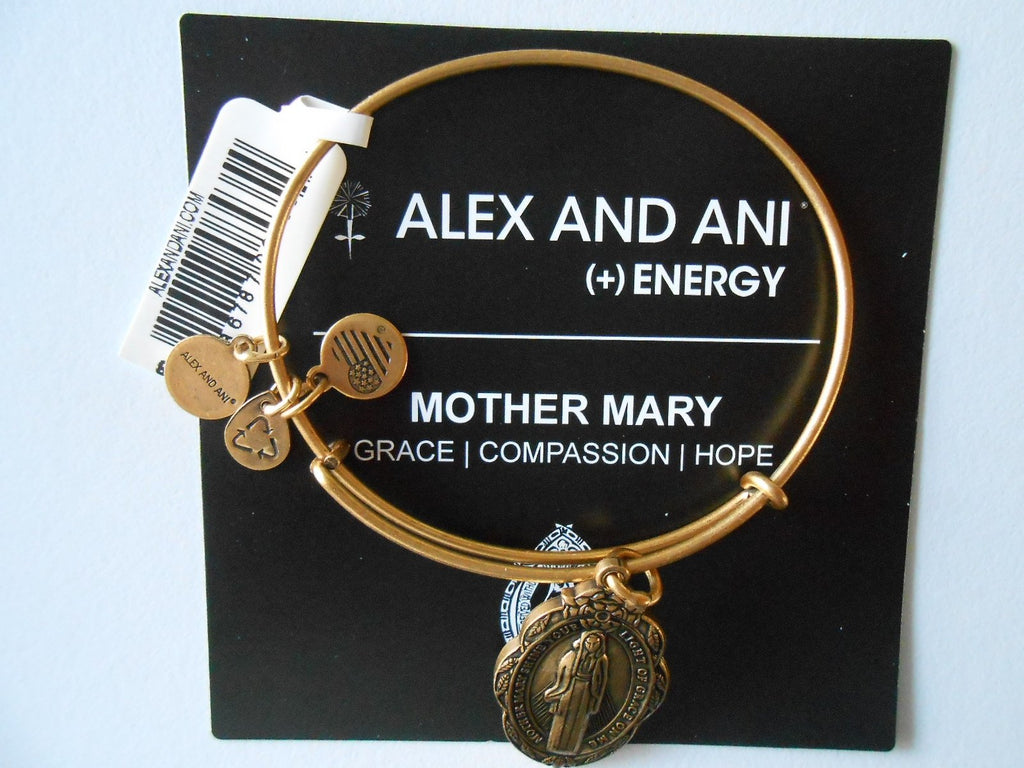 Alex and Ani MOTHER MARY II Expandable Bracelet Rafaelian Gold NWTBC