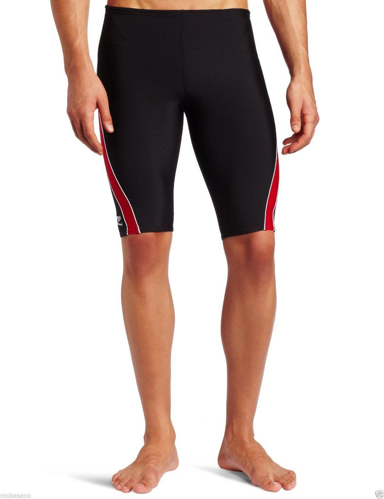 Speedo Boys Mercury SPL Jammer Swimsuit Waist BLK/RED Sizes 20-28