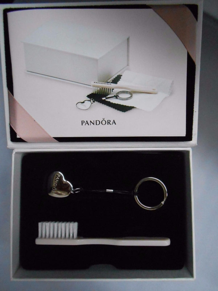 PANDORA CARE KIT Key Chain + Brush+2 Polishing Cloths+2 Pouches +Care Guide NEW