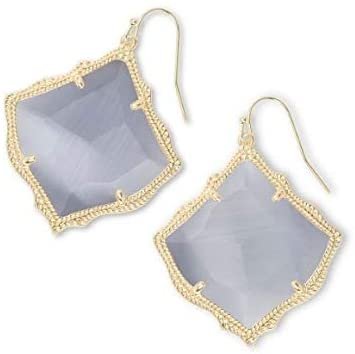 Kendra Scott Kirsten Drop Earrings in Gold and Slate Cats Eye