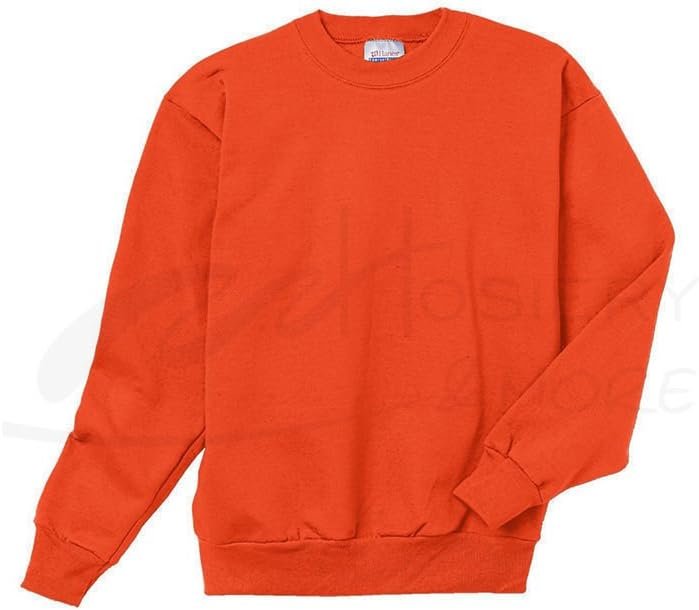 Hanes by Youth ComfortBlend EcoSmart Crewneck Sweatshirt, Orange, XS