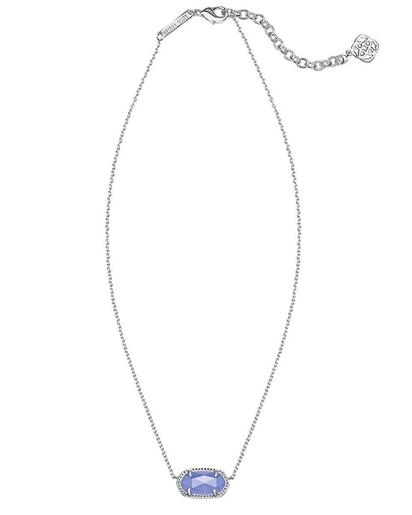 Kendra Scott Elisa Silver Pendant Necklace In Periwinkle Cat's Eye