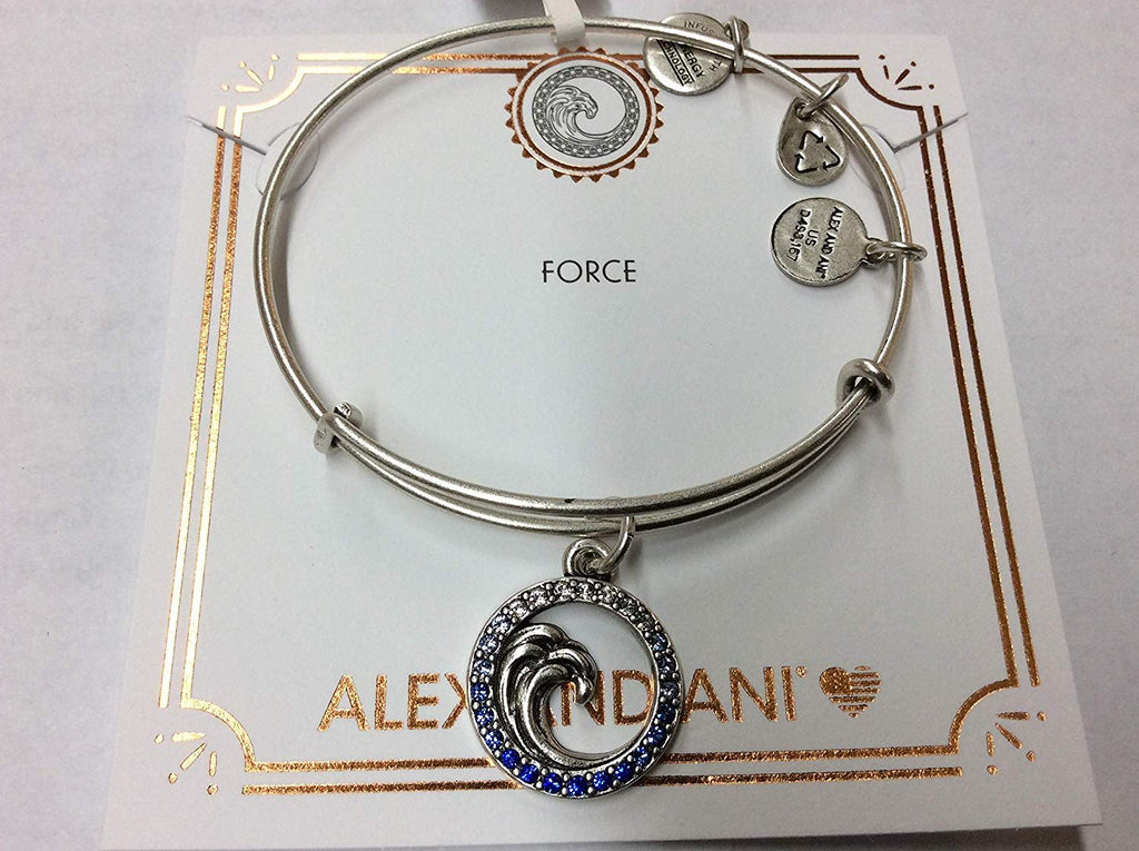 Alex and Ani Crystal Wave Bangle Bracelet Rafaelian Silver NWTBC