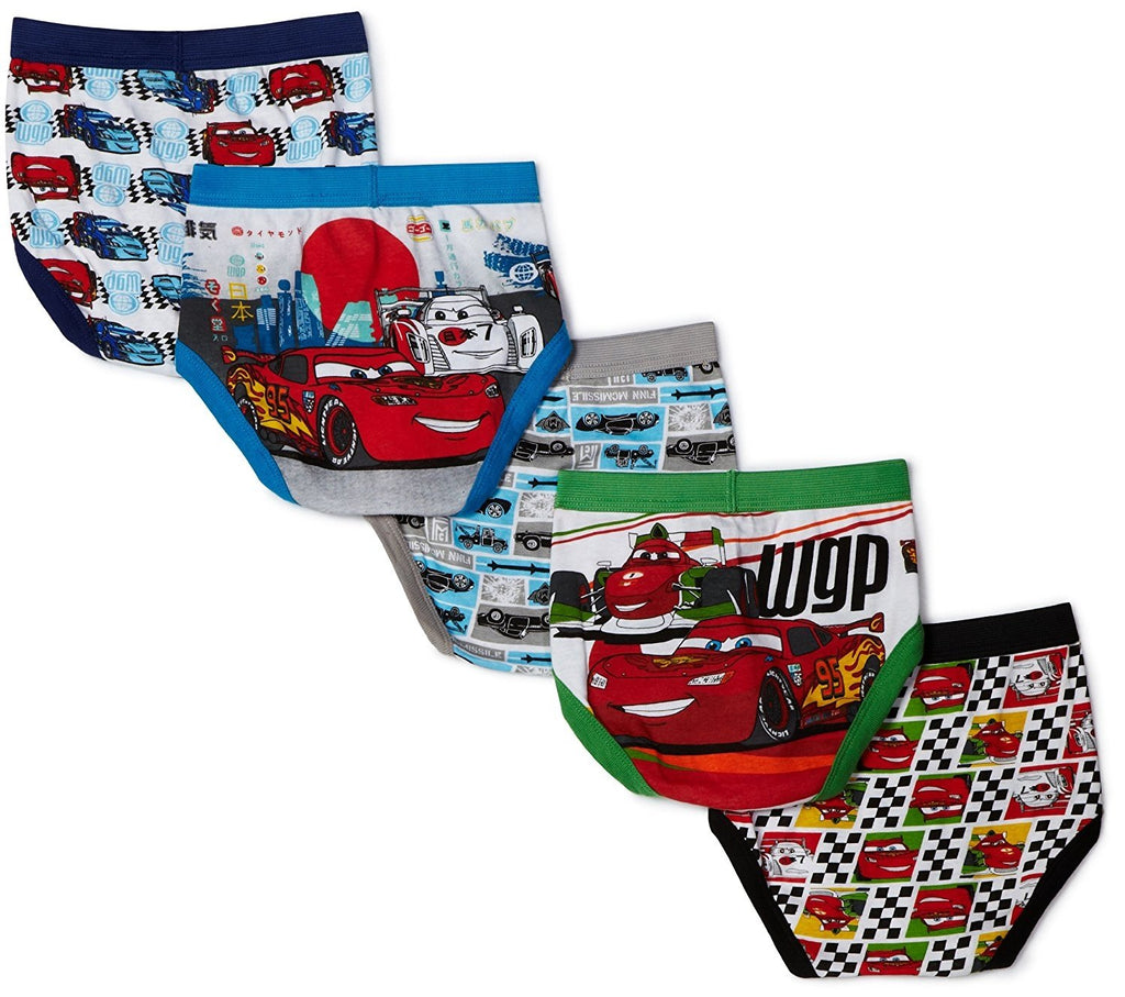 Disney Little Boys' Cars 5-Pack Brief, Colors and Prints may Vary