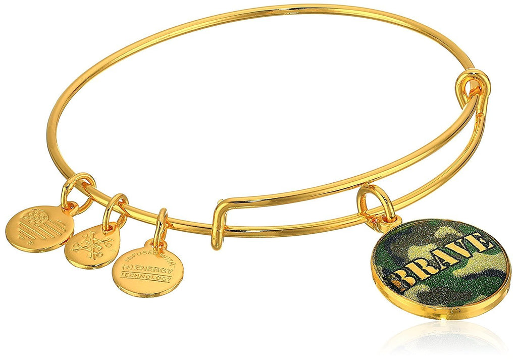 Alex and Ani Armed Forces Brave, Expandable Wire Bangle Charm Bracelet
