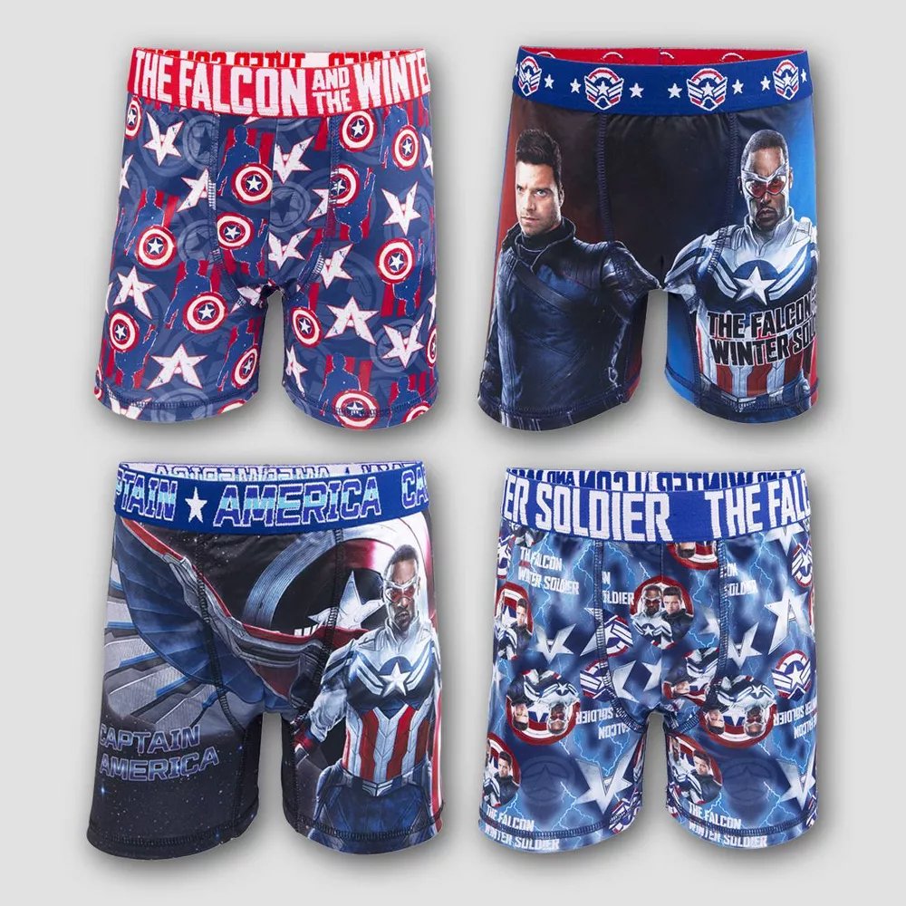 Marvel Boys' The Falcon Winter Soldier 4pk Boxer Briefs Underwear