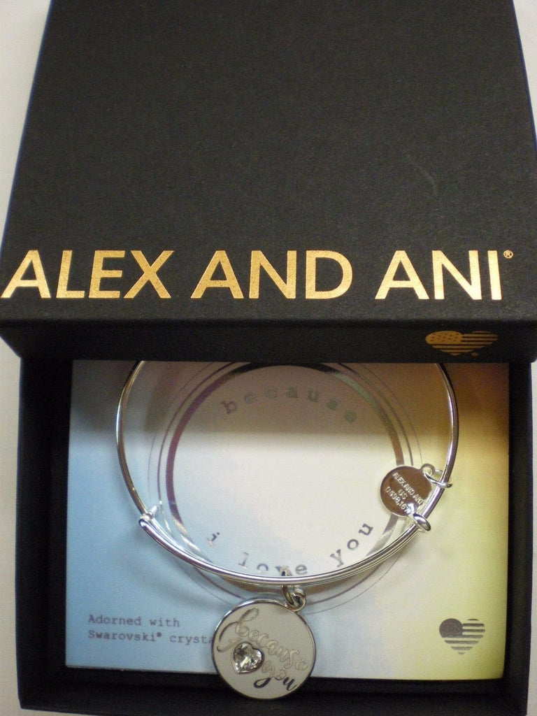 Alex and Ani Because I Love You with Swarovski Crystal Bangle Bracelet