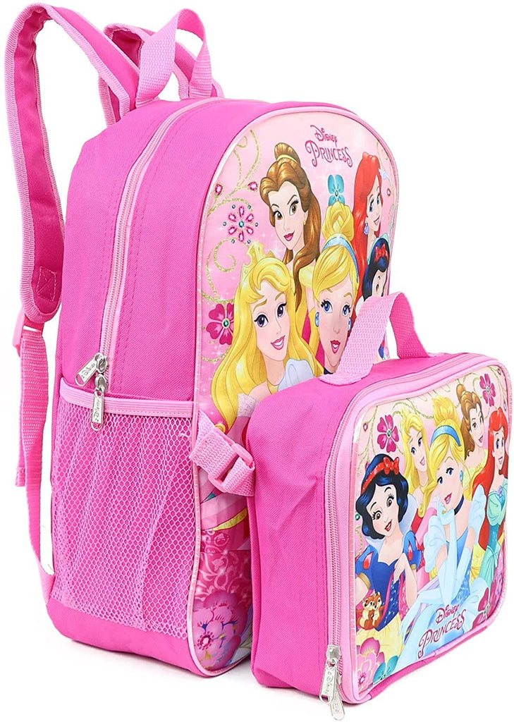 Princess Girl's 16" Backpack W/Detachable Lunch Box