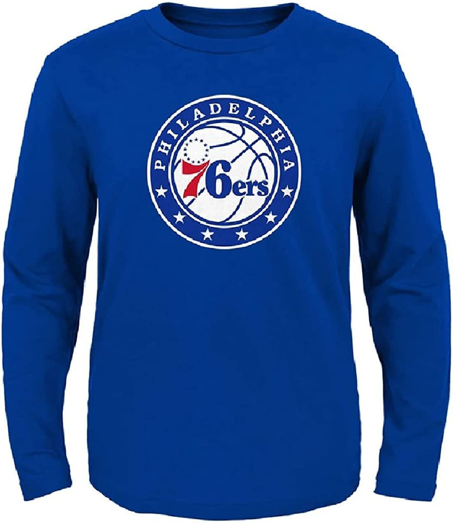 Outerstuff Philadelphia 76ers Youth Size Primary Team Logo Long Sleeve T-Shirt