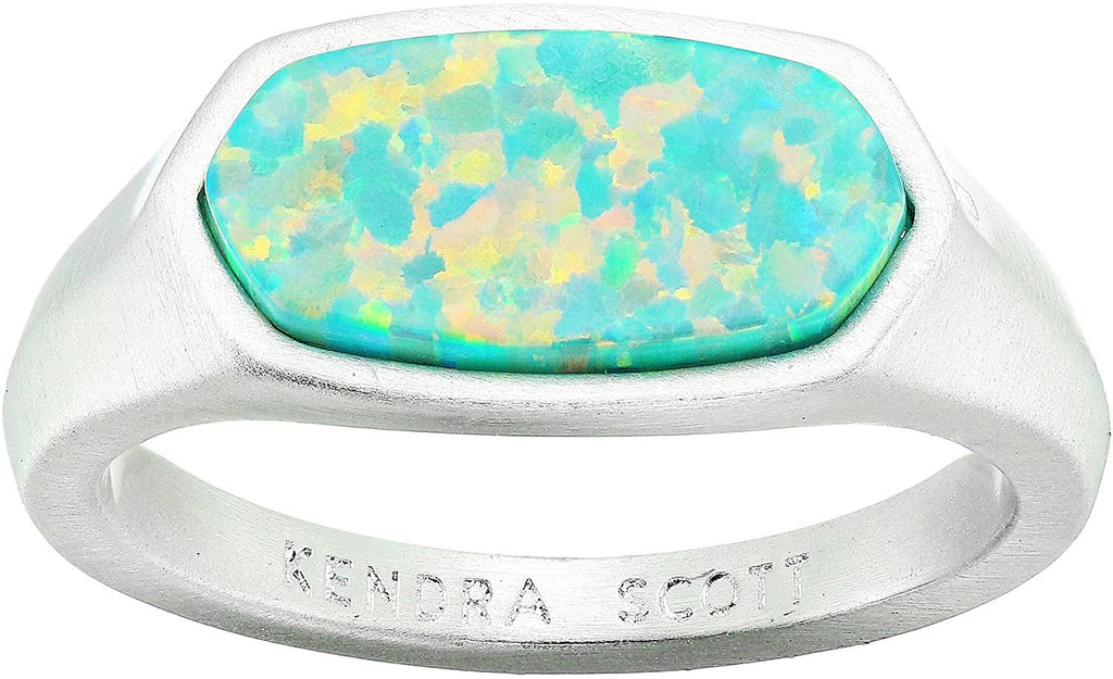 Kendra Scott Mel Ring Bright Silver Mint Opal 8