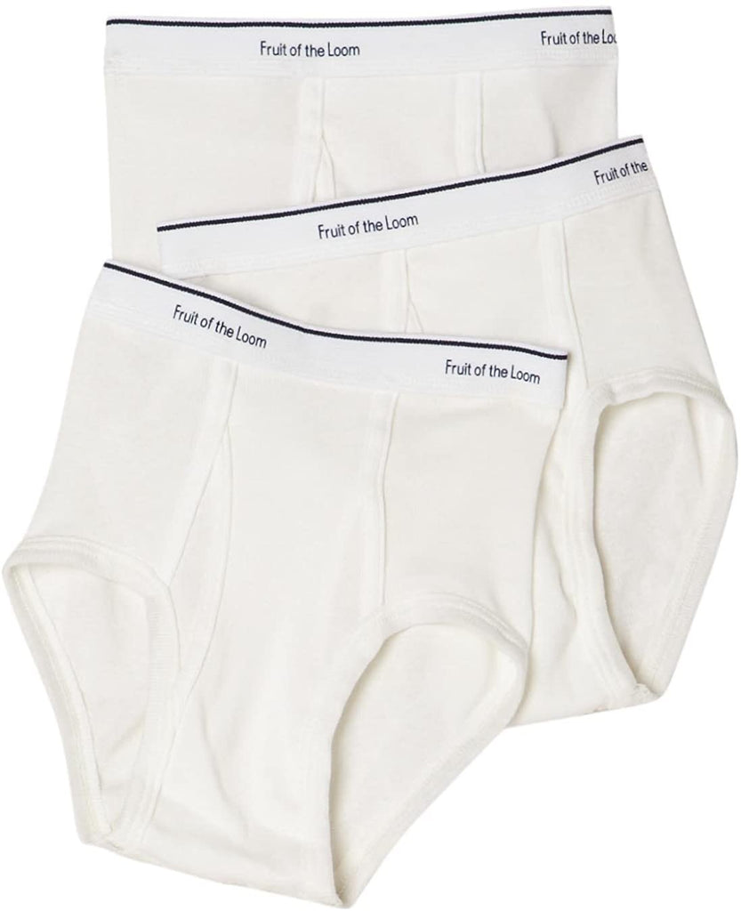 Fruit Of The Loom Little Boys'  Full Cut Cotton Brief , White, X-Small(Pack of 3)