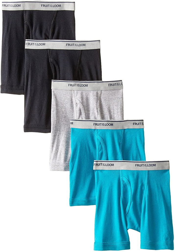 Fruit of the Loom Boys' Toddler 5 Pack Assorted Print & Solid Boxer Briefs