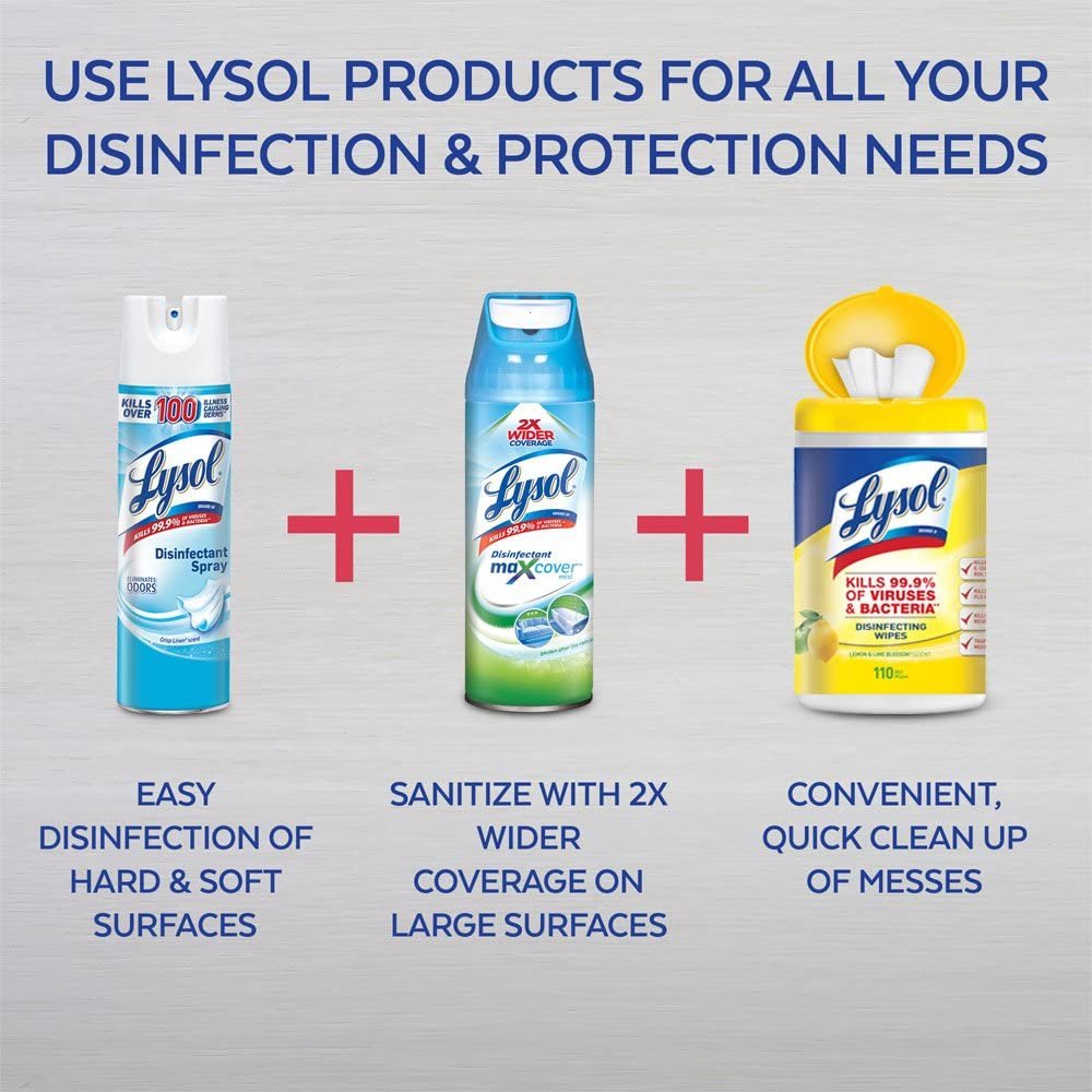 Lysol Disinfectant Spray, Crisp Linen, 19 Ounce (Pack of 8)