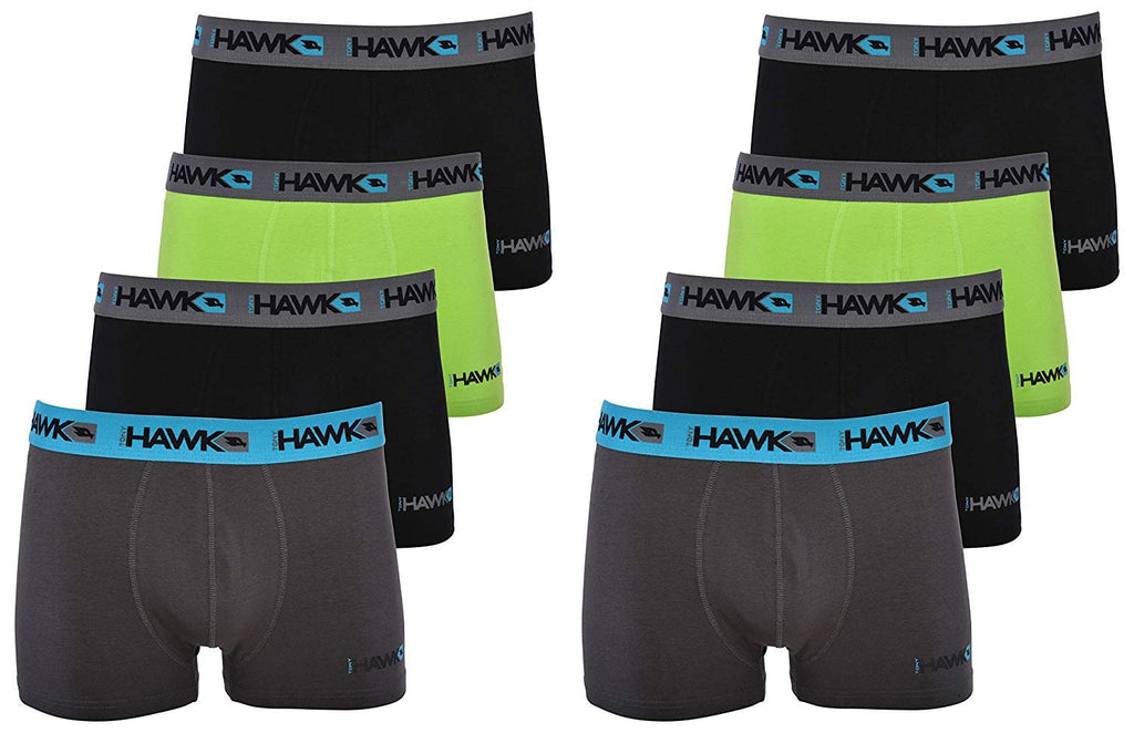 Tony Hawk Men's Boxer Briefs 8-PK Short Leg Trunk Athletic Cotton Stretch No Fly