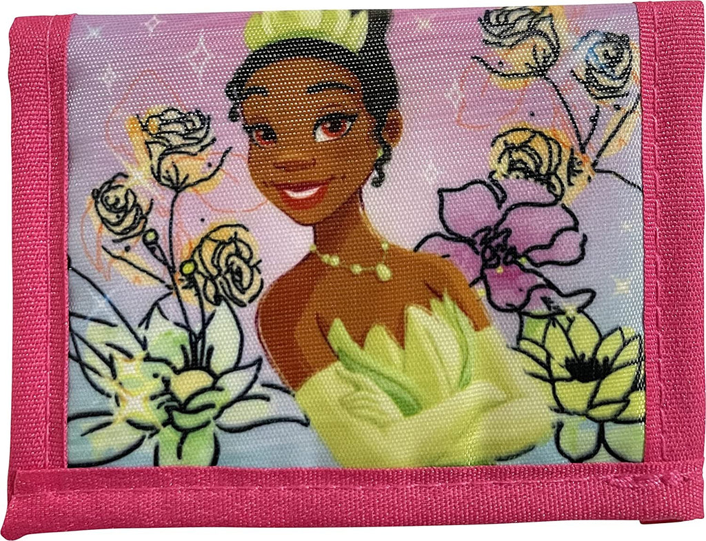 Princess Tiana Little Girl Bifold Wallet With Zippered Pocket