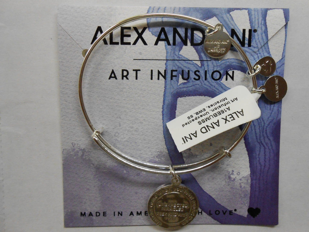 Alex and Ani Art Infusion Unexpected Miracles Expandable Rafaelian Shiny Silver Bangle Bracelet