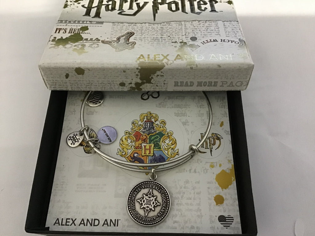 Alex and Ani Harry Potter Yule Ball Expandable Wire Bangle Bracelet Silver One Size