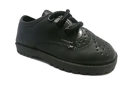 NEW BLACK WINGTIP LACE OXFORDS Boys Shoes Infant & Toddler Sizes 1 to 10