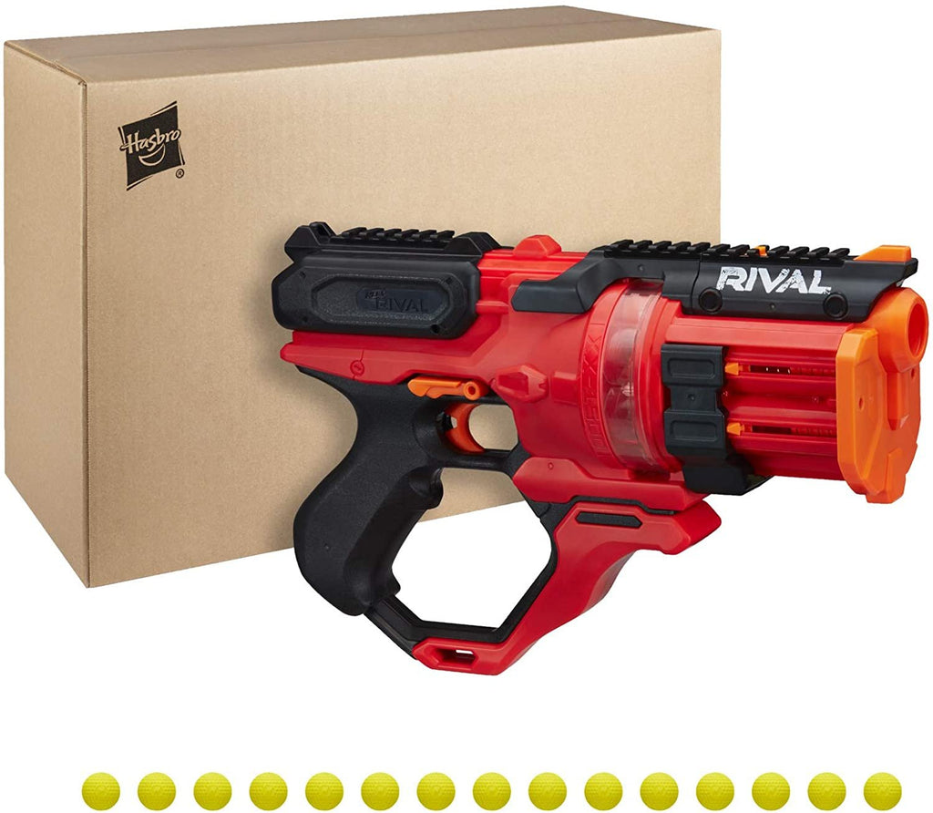 Nerf Rival Roundhouse XX-1500 Red Blaster -- Clear Rotating Chamber Loads Rounds into Barrel -- 5 Integrated Magazines, 15 Nerf Rival Rounds
