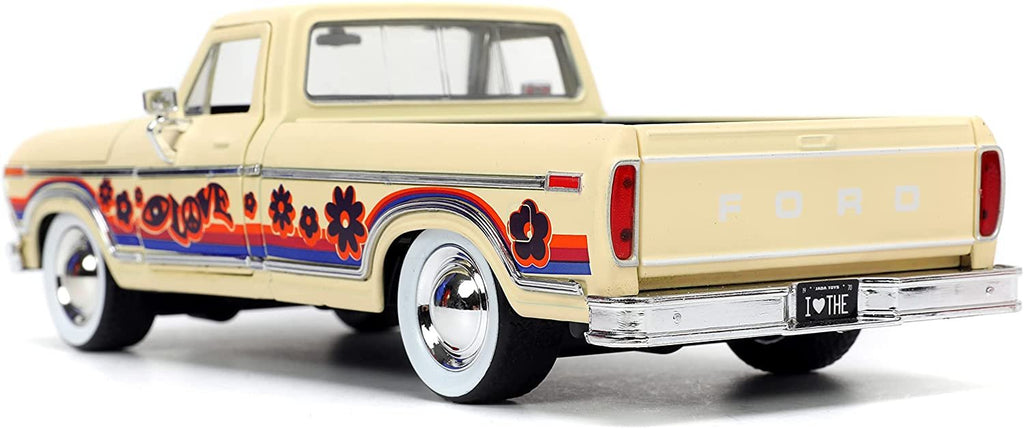 Compatible with 1979 Ford F-150 Pickup Truck Cream I Love 70's 1/24 Diecast Model Car by Jada 31609