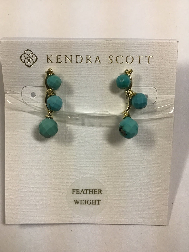 Kendra Scott Scarlet Ear Climber, Gold Turquoise