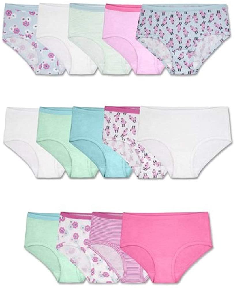 Fruit of the Loom Girls' Cotton Hipster Underwear, 14 Pack