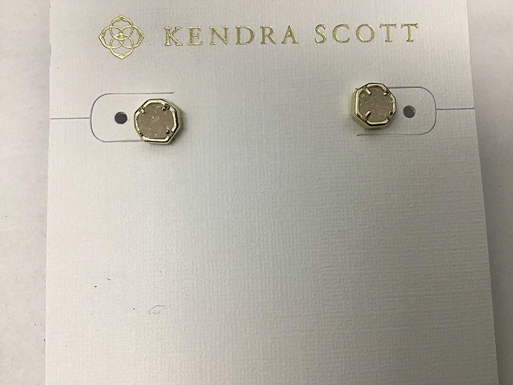 Kendra Scott Nola Stud Earrings in Gold Iridescent Drusy