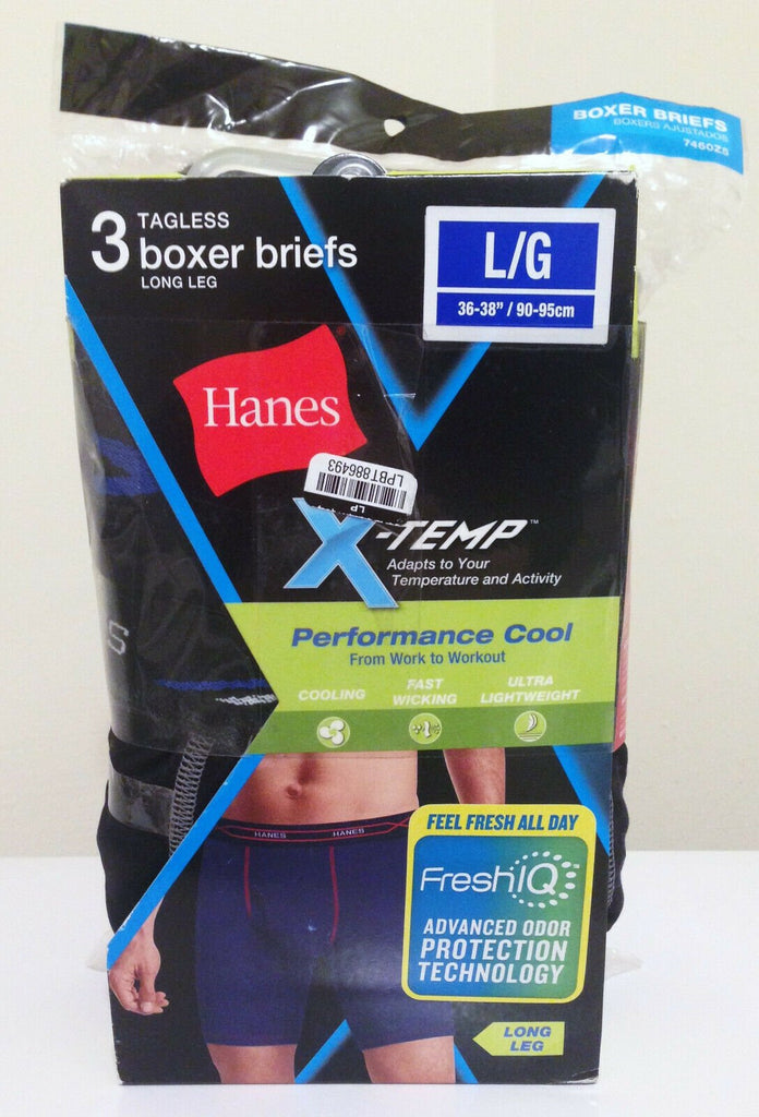 Hanes Men's Boxer Briefs 8-Pack Combo Pack 5 Regular + 3 X-Temp Long Leg