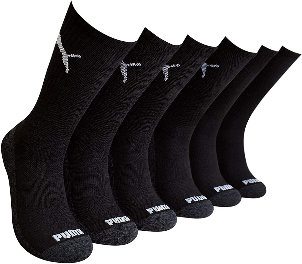 Puma Men's 6 Pack Crew Socks P111968-001 Sock Size 10-13