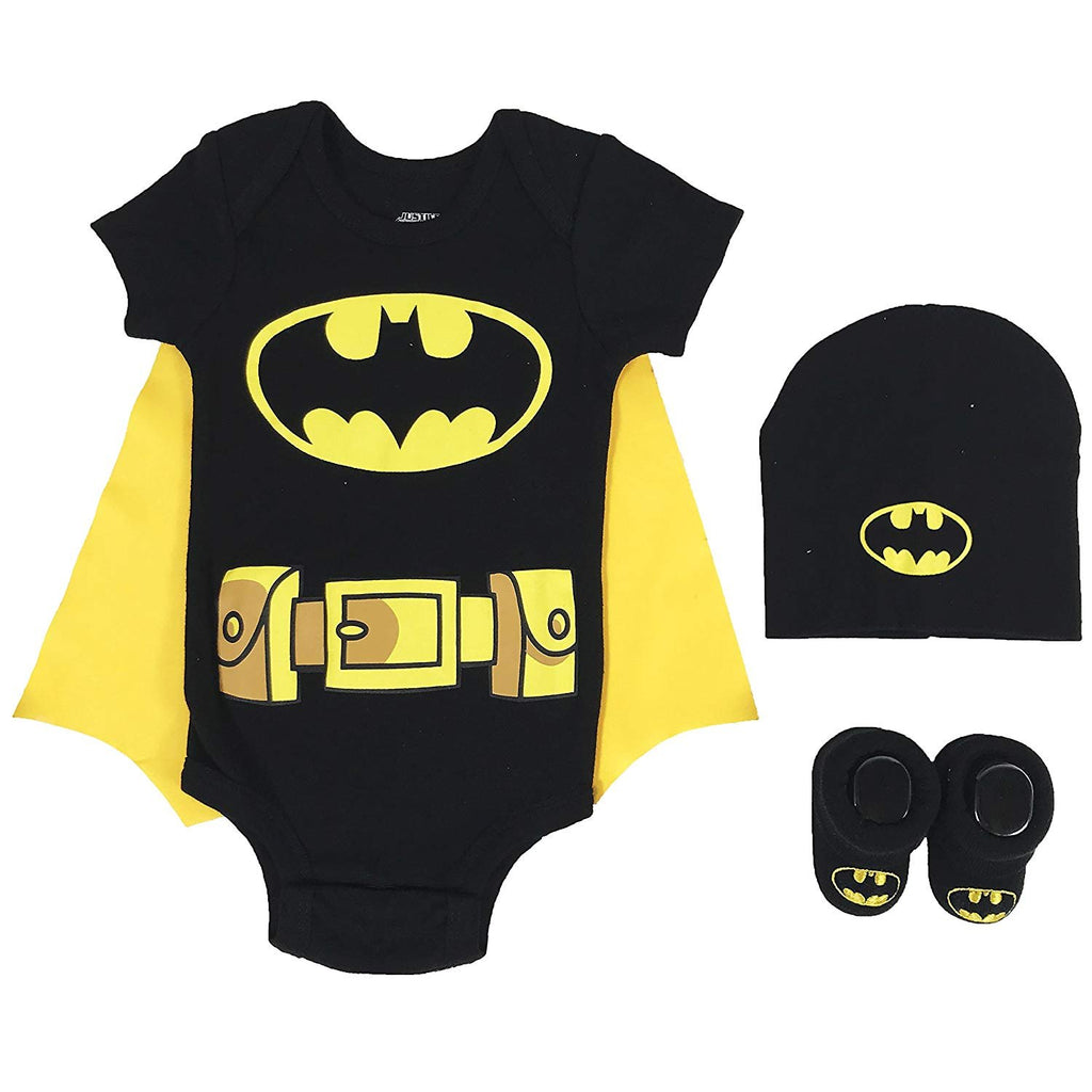 DC Comics Baby Boy's Superman, Wonder Woman, Flash, Batman 3-pc Set in Gift Box Baby Costume