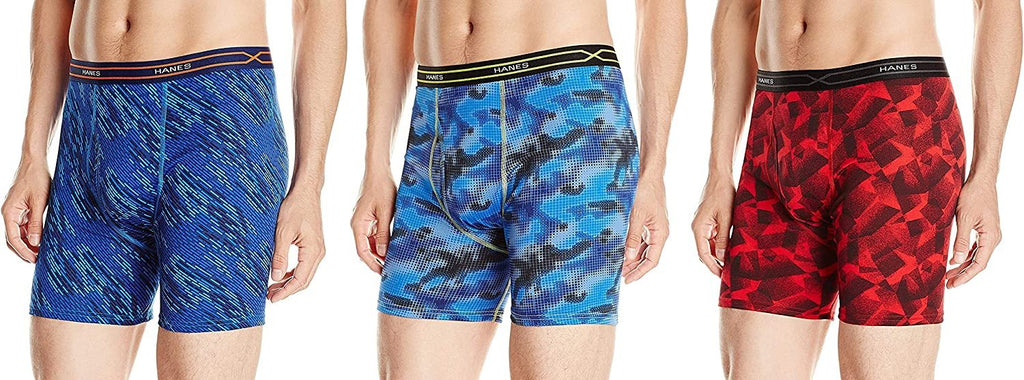 Hanes Men's 3-Pack X-Temp Performance Cool Boxer Brief (1 Print/2 Solids)