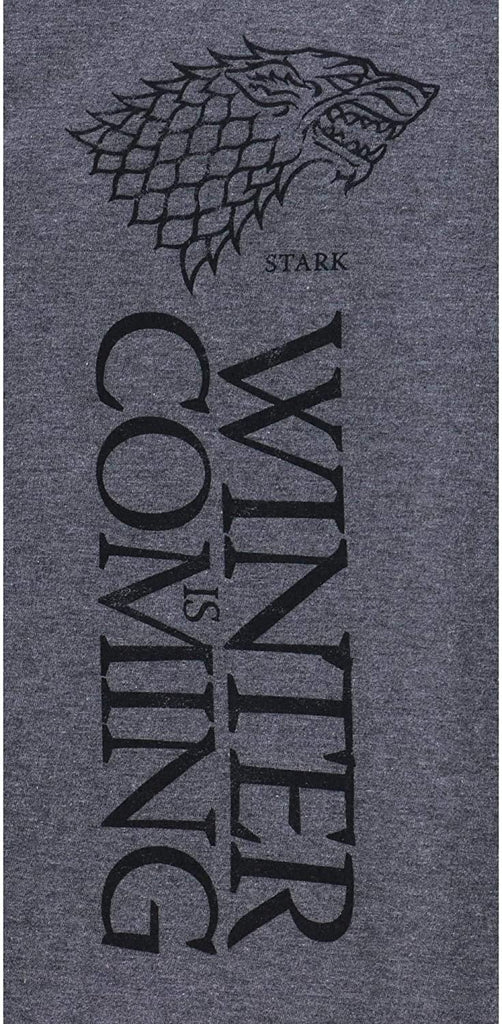 Bioworld Men's Game of Thrones Winter is Coming Lounge Pants, 2XL, Grey