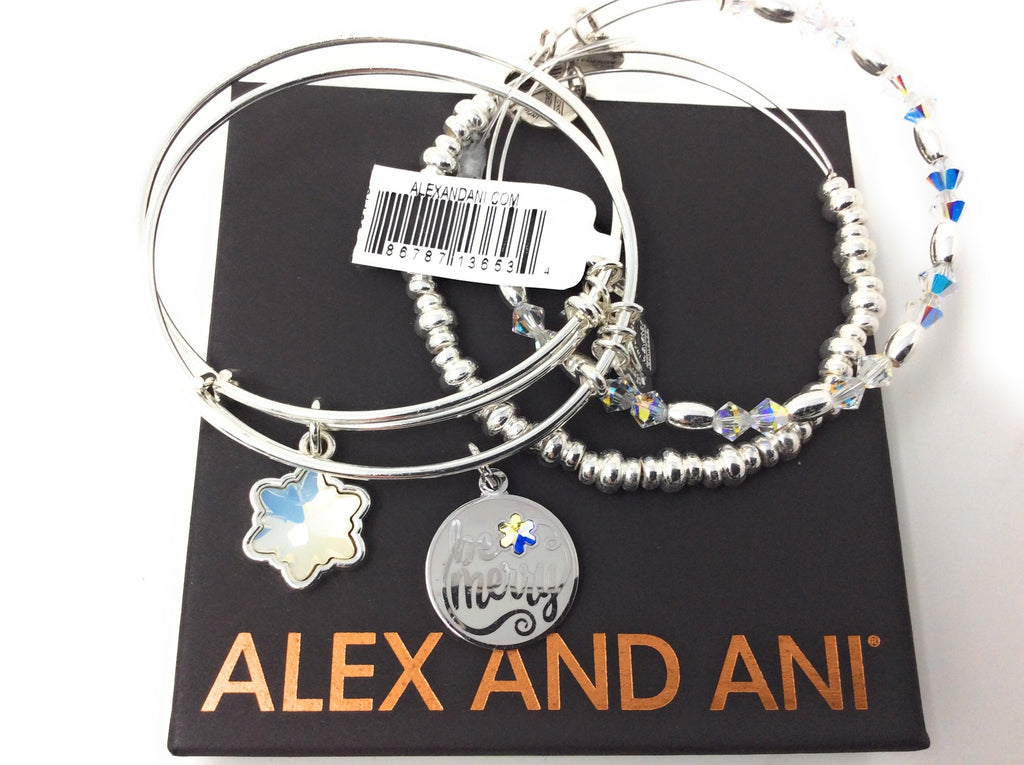 Alex and Ani Be Merry Set of 4 Bangle Bracelet