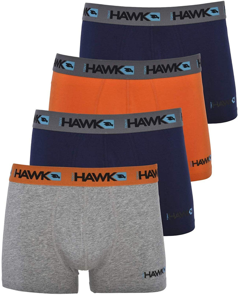 Tony Hawk Men's Boxer Briefs 8-PK Short Leg Trunk Athletic Cotton Stretch No Fly