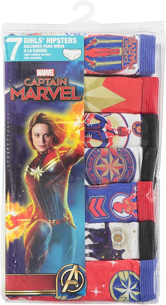 Marvel Captain Girls 7-Pack Hipster Underwear